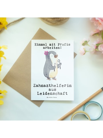 Mr. & Mrs. Panda Beileidskarte Zahnarzthelferin Leidenschaft mit... in Weiß