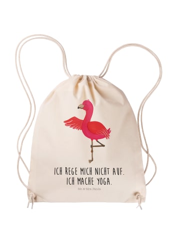 Mr. & Mrs. Panda Sportbeutel Flamingo Yoga mit Spruch in Creme