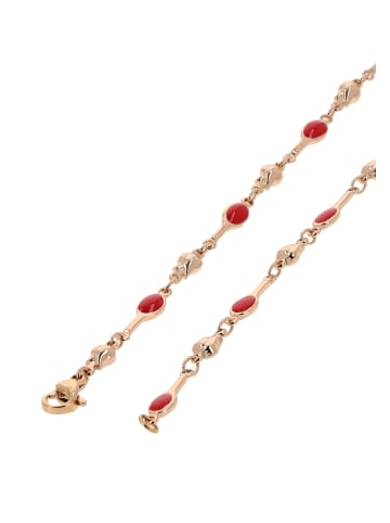 faina Women Chain Necklace in Rose Gold Red
