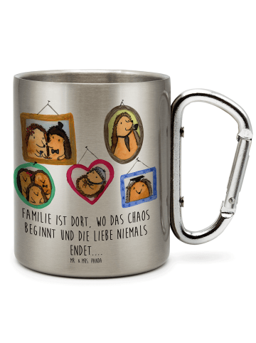 Mr. & Mrs. Panda Thermobecher Igel Familie mit Spruch in Silber