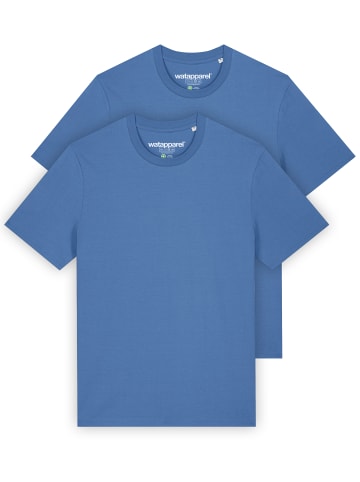 wat? Apparel T-Shirt 2er Pack Bio Basic T-Shirt Männer in Bright Blue