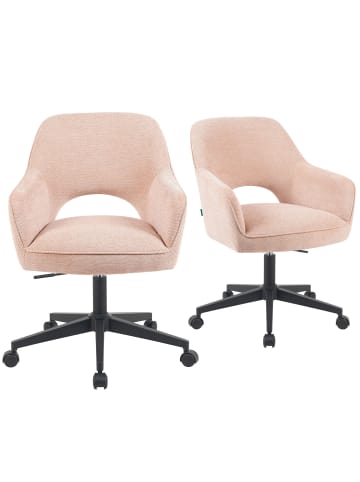 DUBI Möbel 2er-Set: Bürostuhl Mika-Ilvy in Rosa - (B)60 x (H)85 x  (T)65 cm