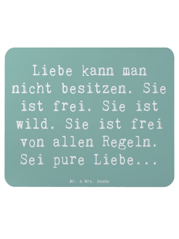 Mr. & Mrs. Panda Maus Pad Spruch Liebe und Freiheit mit Spruch in Meeresbrise
