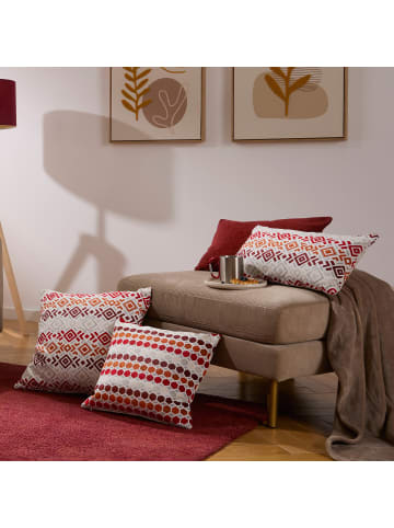 Erwin Müller Jacquard Kissenhülle York Boho in rot-orange