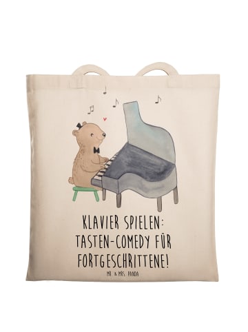 Mr. & Mrs. Panda Tasche Klavier Tasten mit Spruch in Creme