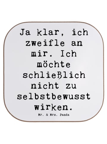 Mr. & Mrs. Panda Untersetzer Glas Spruch Selbstzweifel Charm mit... in Weiß