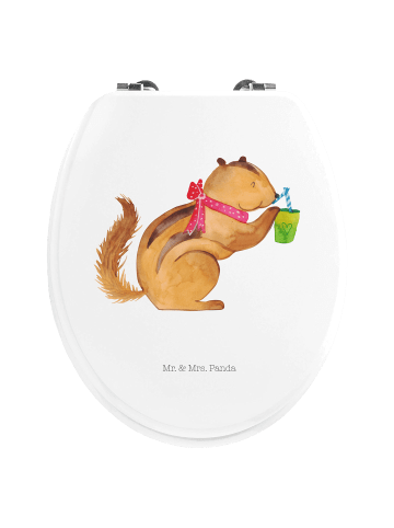 Mr. & Mrs. Panda WC Deckel Eichhörnchen Smoothie ohne Spruch in Weiß
