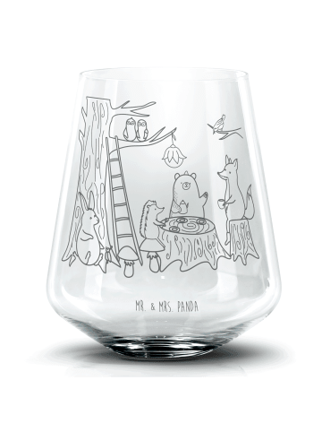 Mr. & Mrs. Panda Whiskeyglas Waldtiere Picknick ohne Spruch in Transparent