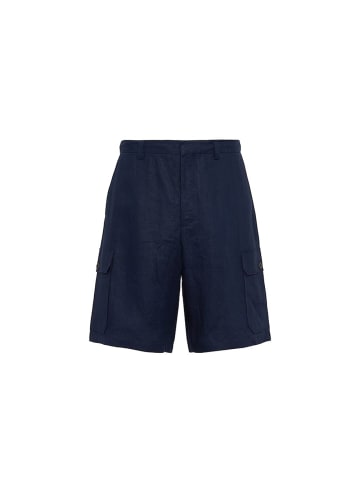 Blau Leinen Bermuda Shorts