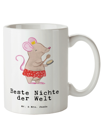 Mr. & Mrs. Panda XL Tasse Maus Beste Nichte der Welt mit Spruch in Weiß