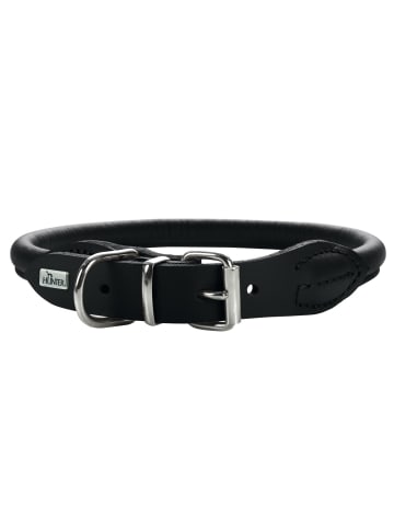 Hunter Hundehalsband Round & Soft Leder S, 33-37 cm, Ø8mm, schwarz