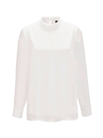 GOLDNER Kurzgröße:  Figurschmeichelnde Schlupfbluse mit modischer Kragenverarbeitung in cremeweiß