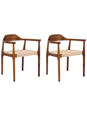 Beliani 2er-Set Esszimmerstuhl OAKDALE in Braun/Beige