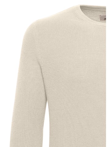 BLEND Rundhals Strickpullover Basic Langarm Sweater in Beige