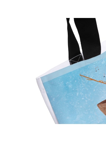 Mr. & Mrs. Panda Damen Schultertasche Pinguin Angelboot mit Spruch in Eisblau