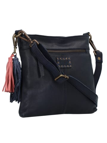 TASCHENDIEB Herzweg Umhängetasche Leder 24 cm in blue sea