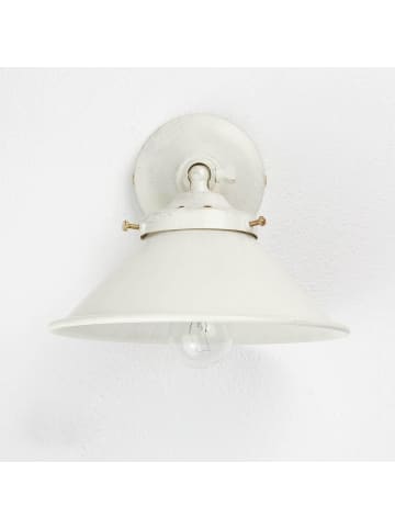 Licht-Erlebnisse Wandlampe (B)15 x (H)16 cm in Elfenbein Weiß in Shabby Chic
