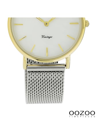 Oozoo Analog-Armbanduhr Oozoo Vintage Series silber mittel (ca. 32mm)