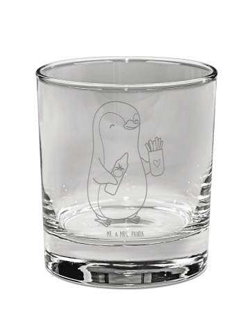 Mr. & Mrs. Panda Whiskey Glas Pinguin Pommes ohne Spruch in Transparent