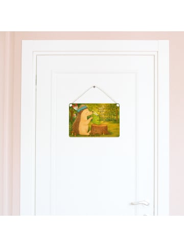 Mr. & Mrs. Panda Schild Igel Federschmuck Design mit Spruch in Weiß