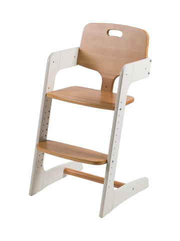 roba Treppenhochstuhl 'Kid Up' - Massivholz - mitwachsender Hochstuhl - Weiß / Natur