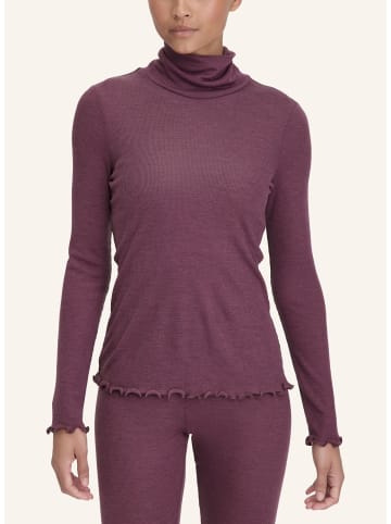 Hessnatur Longsleeve mit Rollkragen in brombeere