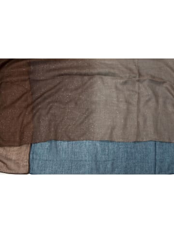 styleBREAKER Loop Schal in Dunkelblau-Braun-Dunkelbraun