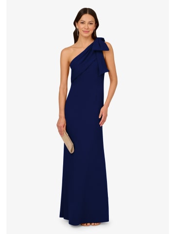 Adrianna Papell Langes Abendkleid Stretch Crepe Long Dress in Navy Sateen