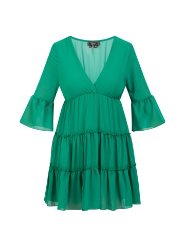 faina Damen Minikleid Mit Rüschen in Waldgrün