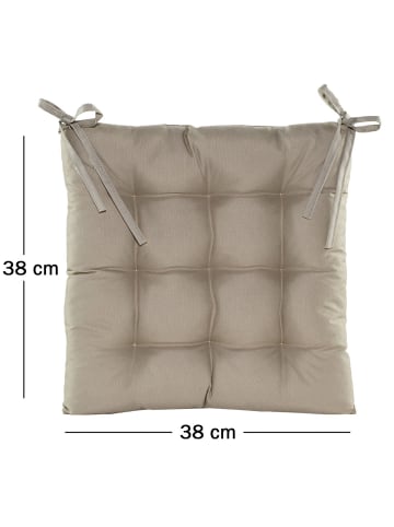 JACK Outdoor Stuhlkissen Sitzkissen 38x38cm Wasserfest in Taupe