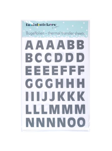 Fabfabstickers Bügelfolien „ABC“ in schlichter Schrift in Grau