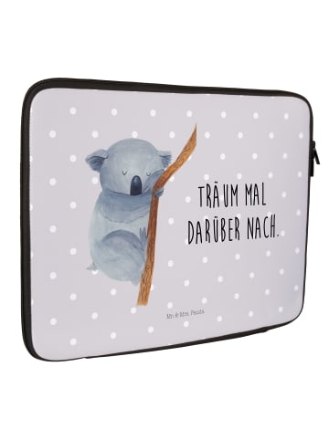 Mr. & Mrs. Panda Laptop Tasche Koalabär mit Spruch in Grau Pastell