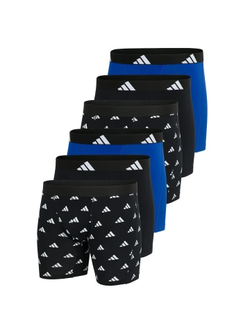adidas Boxershort 6er Pack in Schwarz/Weiß/Blau