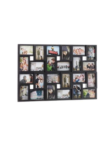 relaxdays Bilderrahmen 24 Bilder in Schwarz - (B)86 x(H)57 cm