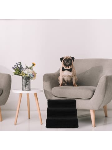 relaxdays Hundetreppe in Schwarz - (B)35x (H)30 x (T)45 cm