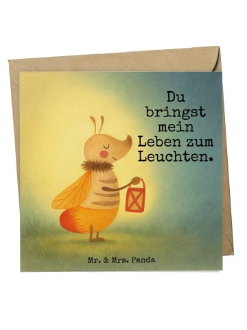 Mr. & Mrs. Panda Einladungskarte Glühwürmchen Design mit Spruch in Weiß