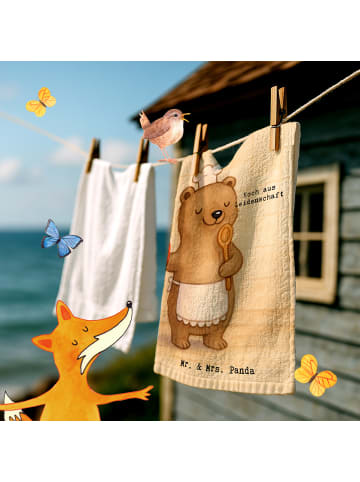 Mr. & Mrs. Panda Gästehandtuch Koch Leidenschaft Design mit Spruch in Weiß