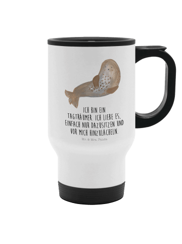 Mr. & Mrs. Panda Coffee Mug Robbe Lachen mit Spruch in Weiß