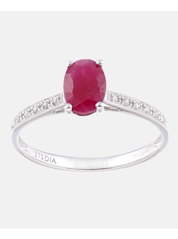 Diamant L'éternel Ring aus 375 Weißgold mit 1.2 Karat Diamant mit Rubin