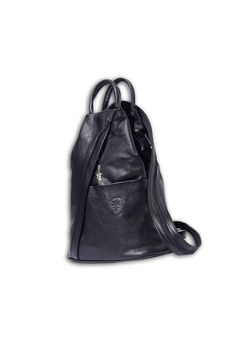 Florence Leder Cityrucksack, Schultertasche Florence Rucksack, Tasche schwarz ca. 26cm