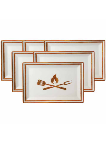 Ritzenhoff & Breker 6er Set Platten Rusty in 34 x 23 cm in braun