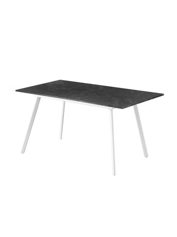 B&D Home Ausziehtisch OSKAR in Marmor - (B)120-160 x (H)76 x (T)80 cm