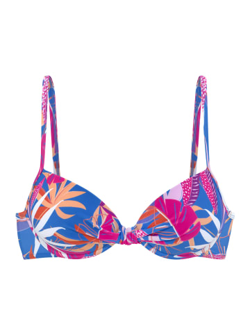 Buffalo Bügel-Bikini-Top in blau-pink bedruckt