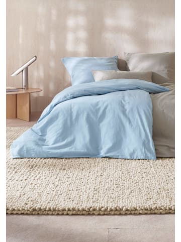 Hessnatur Hessnatur Bettwäsche-Set aus Bio-Baumwolle mit Leinen in nordisch blau