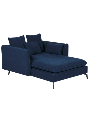 Beliani Chaiselongue CHARMES in Blau/Schwarz - (W) 124 x (H) 72 x (L) 159 cm