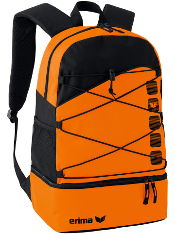 erima Club 5 Multifunktionsrucksack mit Bodenfach in orange/schwarz