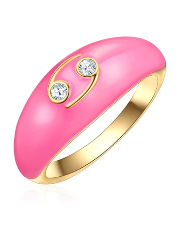 Glanzstücke München Ring Sternzeichen Krebs aus Sterling Silber mit Zirkonia in gelbgold