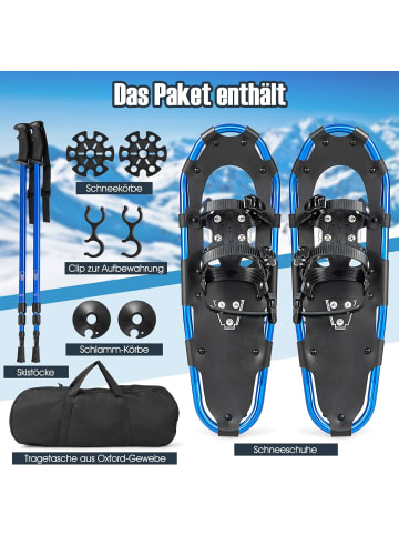 COSTWAY Schneeschuhe Set 25 '' in Blau