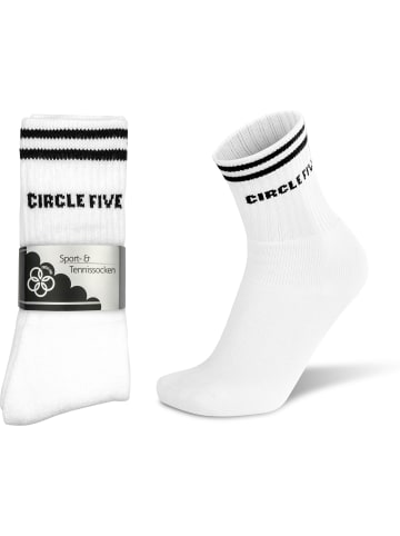 Circle Five 8 Paar Tennissocken in Weiß/Schwarz