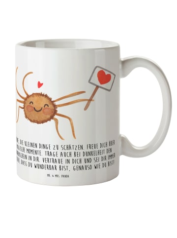 Mr. & Mrs. Panda Plastikbecher Spinne Agathe Motivation mit Spruch in Weiß